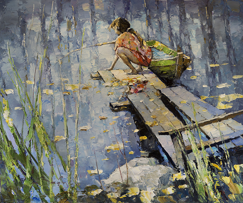 (image for) Reproduction Alexi Zaitsev knife painting Indian summer