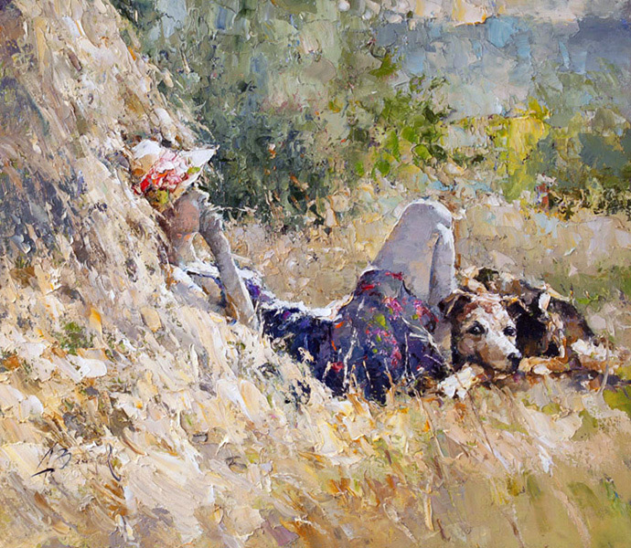 (image for) Reproduction Alexi Zaitsev knife painting Smells of summer