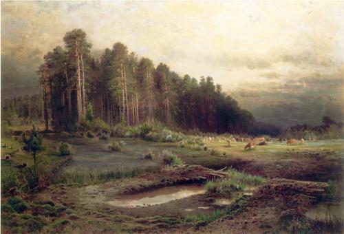 (image for) Handmade oil painting Copy paintings of famous artists Alexey Savrasov's Art, Elk Island In Sokolniki