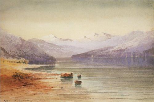 (image for) Handmade oil painting Copy paintings of famous artists Savrasov's Art, Mountain Lake Switzerland, 1864