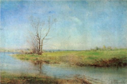 (image for) Handmade oil painting Copy paintings of famous artists Alexey Savrasov's Painting Artwork, Spring, 1875