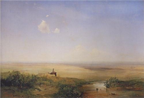 (image for) Handmade oil painting Copy paintings of famous artists Alexey Savrasov's Art, Steppe Day,1852