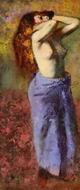 (image for) Handmade oil painting Copy paintings of famous artists Woman in a Blue Dressing Gown Torso Exposed 1887