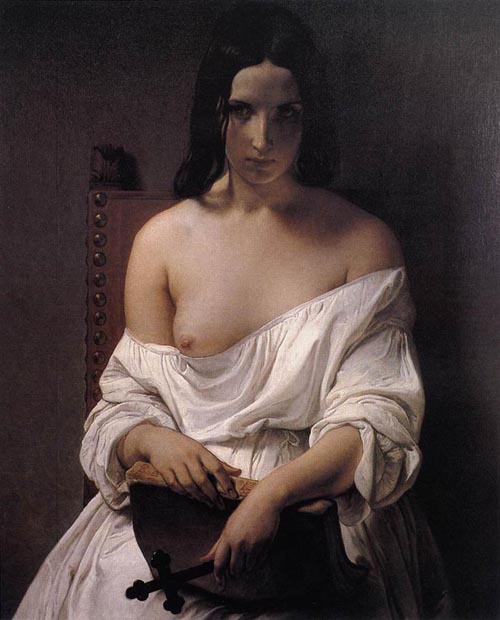 (image for) Handmade oil painting Copy paintings of famous artists Francesco Hayez's paintings Meditation