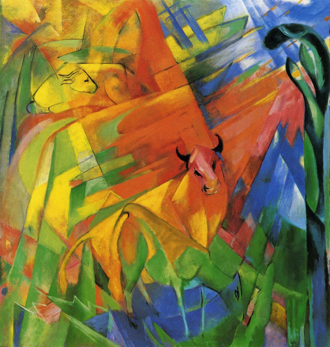 (image for) Handmade oil painting Copy paintings of famous artists Franz Marc's art Evening Out
