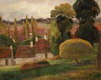 (image for) Paul Gauguin paintings artwork A Farm in Brittany probably 1894