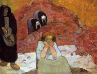(image for) Paul Gauguin art Grape Harvest in Arles (aka Human Misery) 1888