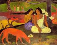 (image for) Paul Gauguin painting artwork Arearea (aka Joyousness) 1892