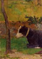 (image for) Handmade oil painting Copy paintings of famous artists Paul Gauguin paintings artwork Kneeling Cow 1888