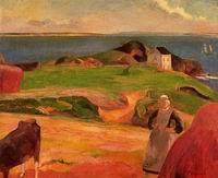 (image for) Paul Gauguin art Landscape at le Pouldu the Isolated House 1889