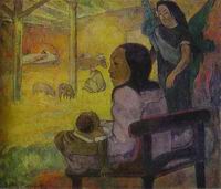(image for) Paul Gauguin painting artwork Baby (aka The Nativity) 1896
