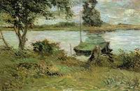 (image for) Handmade oil painting Copy paintings of famous artists Paul Gauguin painting art Banks of the Oise 1881