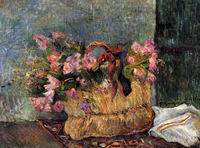 (image for) Handmade oil painting Copy paintings of famous artists Paul Gauguin painting art Basket of Flowers 1884