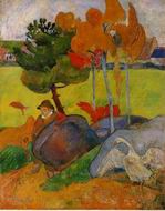 (image for) Paul Gauguin painting artwork Breton Boy in a Landscape 1889