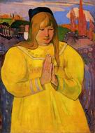 (image for) Paul Gauguin paintings artwork of Breton Woman in Prayer 1894