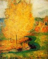 (image for) Handmade oil painting Copy paintings of famous artists Paul Gauguin paintings By the Stream Autumn 1885