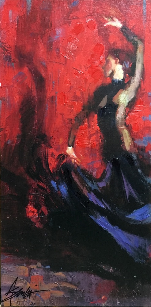 (image for) Handmade oil painting Copy paintings of famous artists Henry Asencio's paintings Flamenco