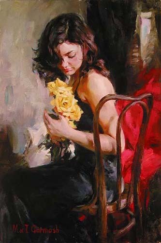 (image for) Reproduction painting Michael And Inessa Garmash Yellow Roses - Click Image to Close