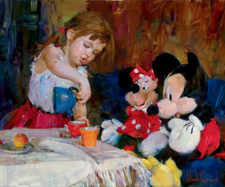 (image for) Michael And Inessa oil painting on canvas TEATIME WITH MICKEY - Click Image to Close