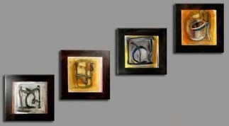 (image for) Modern Abstract Oil Painting on canvas 4 pcs of Cups