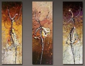 (image for) Modern Abstract oil painting on canvas 3 Pics Ballet Dancers - Click Image to Close