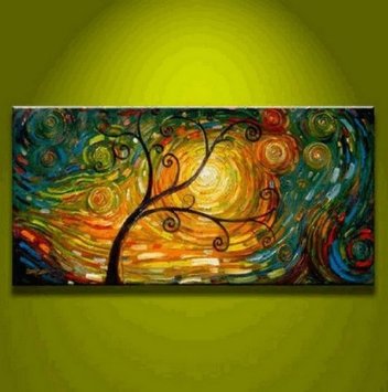 (image for) Abstract Oil Paintings on canvas Wall art Tree of Life - Click Image to Close