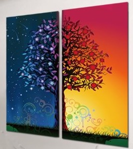 (image for) Modern Abstract Art on canvas with A riot of colours of the tree