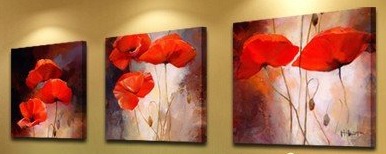 (image for) Asia Modern Abstract Wall Art Painting on Canvas of 3 pcs