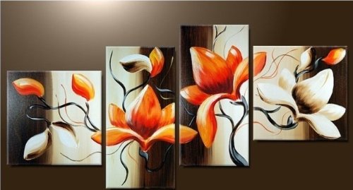 (image for) Beautiful Flowers Modern Abstract Oil Painting on canvas