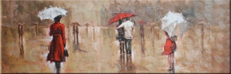 (image for) "Waiting in the Rain" Abstract Oil Paintings on canvas Wall art