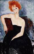 (image for) Handmade oil painting Copy paintings of famous artists Young Redhead in an Evening Dress 1918