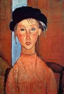 (image for) Handmade oil painting Copy paintings of famous artists Young Girl in Beret 1918