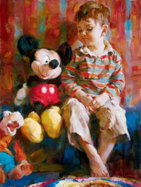 (image for) Michael And Inessa oil painting on canvas PLAYTIME PALS - Click Image to Close