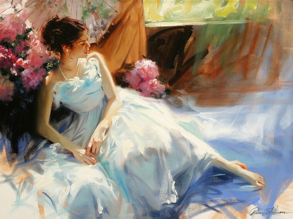 (image for) Handmade oil painting Copy paintings of famous artists Pino Daeni paintings artwork