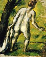 (image for) Paul Cezanne paintings artwork, Bather from the Back 1877 1878