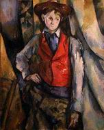 (image for) Paul Cezanne paintings artwork, Boy in a Red Vest 1888 1890