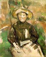 (image for) Paul Cezanne paintings artwork, Child with Straw Hat 1896