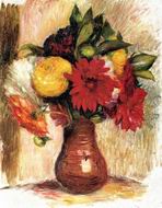 (image for) Handmade oil painting Copy paintings of famous artists Bouquet of Flowers in an Earthenware Pitcher