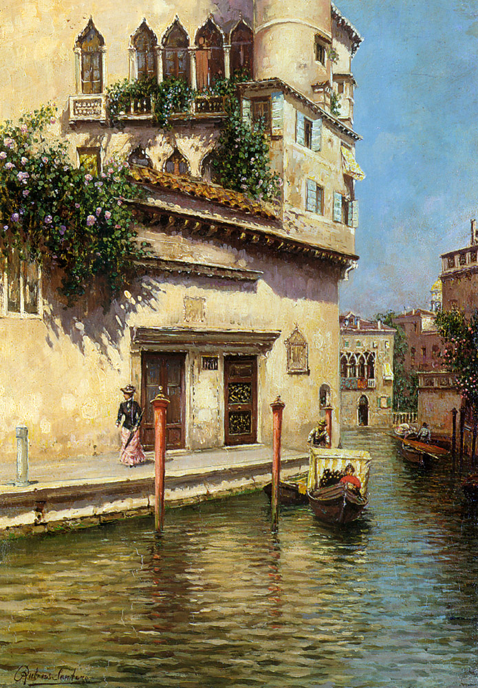 (image for) Reproduction Rubens Santoro oil paintnigs A Venetian Backwater - Click Image to Close