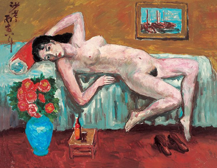 (image for) Handmade oil painting Copy paintings of famous artists Sadji Sha Qi paintings Nude girl on bed