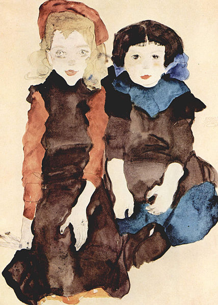 (image for) Reproduction Egon Schiele's Oil Painting Art Children