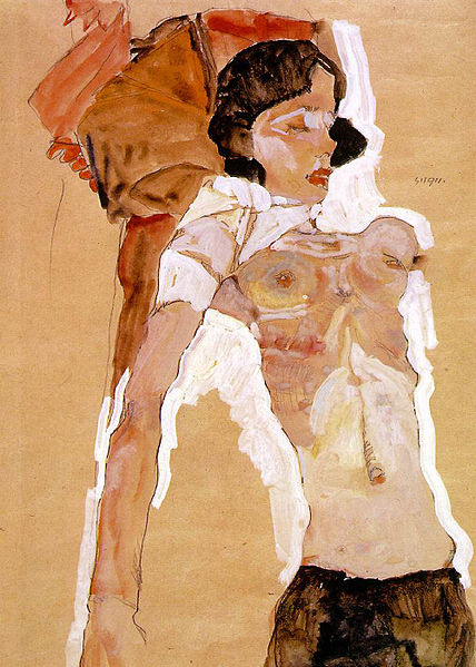 (image for) Reproduction Egon Schiele's Semi-nude Reclining - Click Image to Close