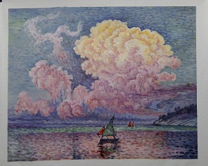 (image for) Paul Signac's painting, The Pink Cloud-lighter and pastel