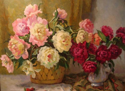 (image for) Handmade oil painting Copy paintings of famous artists Balakshin's arts for sale,Flowers