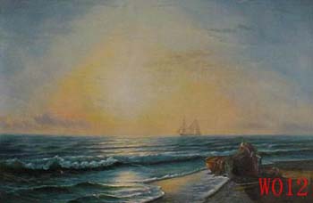 (image for) Non-Famous Artist or Original painting on canvas: SeascapeW012