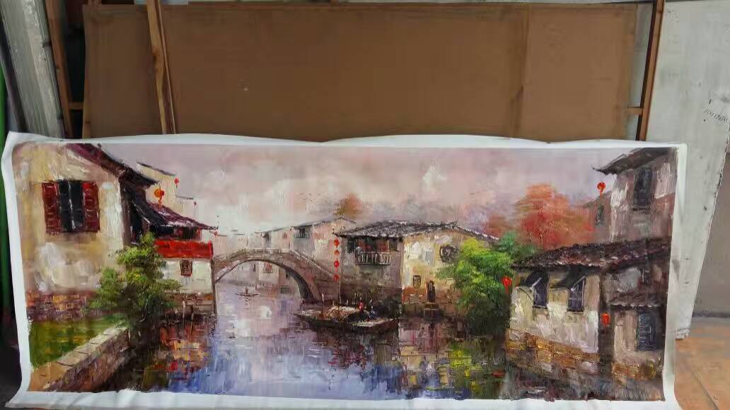 (image for) Original painting ancient water towns in southern Yangtze River - Click Image to Close