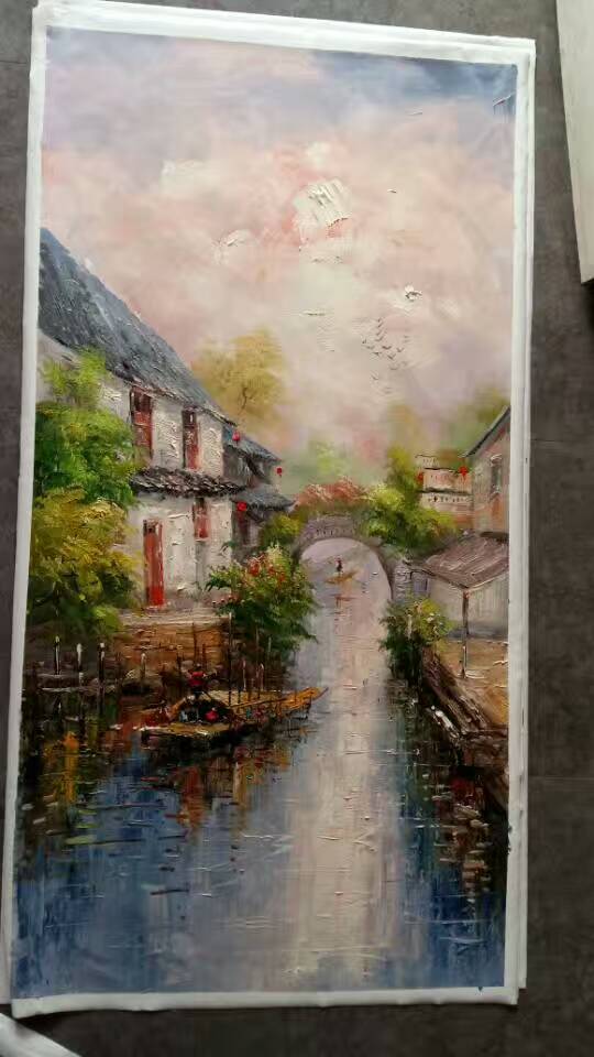 (image for) Original painting ancient water towns in southern Yangtze River