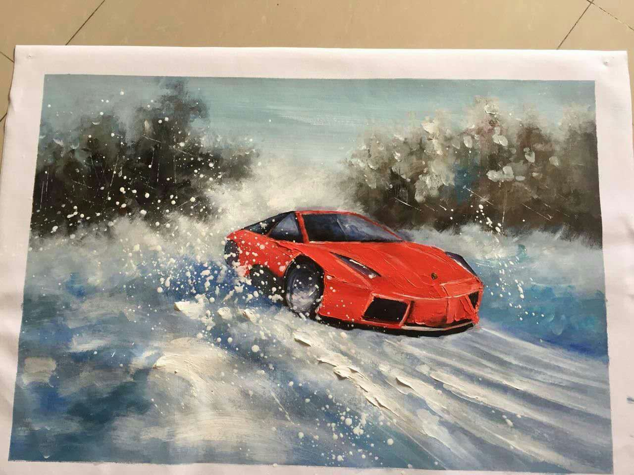 (image for) Knife painting on canvas autocross