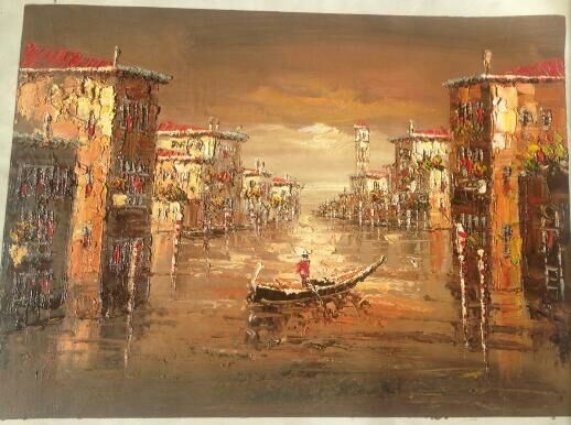 (image for) Knife painting on canvas Venice the City of Water