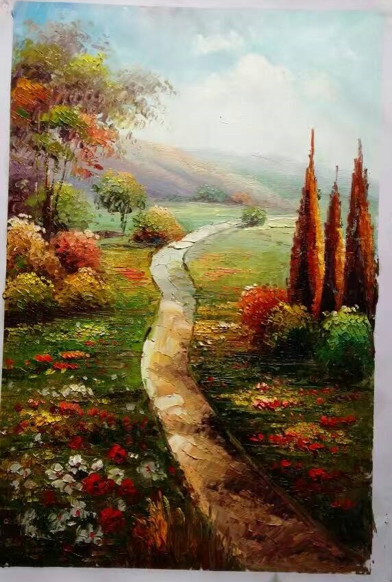 (image for) Knife painting on canvas italian landscape oil paintings